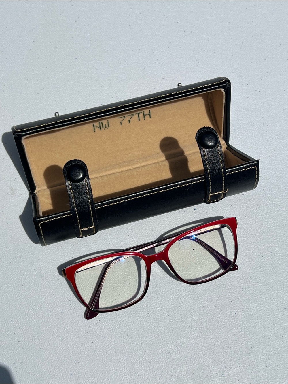 NW 77th Red Glasses with case